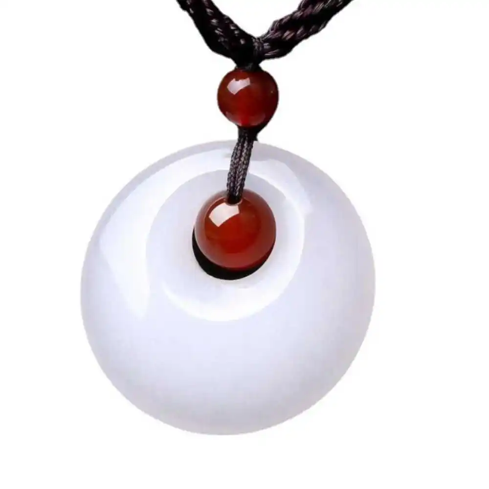 26MM Natural White Jade Ring Lucky Pendant 18inch Chain Taseel Gift Handmade Beaded Easter Diy Chic National Style Practice
26MM Natural White Jade Ring Lucky Pendant 18inch Chain Taseel Gift Handmade Beaded Easter Diy Chic National Style Practice