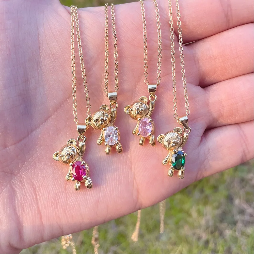 Sweet Bear Pendant Necklaces for women Fashion Jewelry Zircon Copper Bear Gold Plated Choker Female Birthday Present Gift
Sweet Bear Pendant Necklaces for women Fashion Jewelry Zircon Copper Bear Gold Plated Choker Female Birthday Present Gift