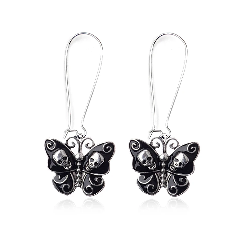 Dark Butterflies Pair Earrings Medieval Black Skulls Dark Age Gothic Style Women Pendant Jewelry Gift Piercing Wholesale
Dark Butterflies Pair Earrings Medieval Black Skulls Dark Age Gothic Style Women Pendant Jewelry Gift Piercing Wholesale