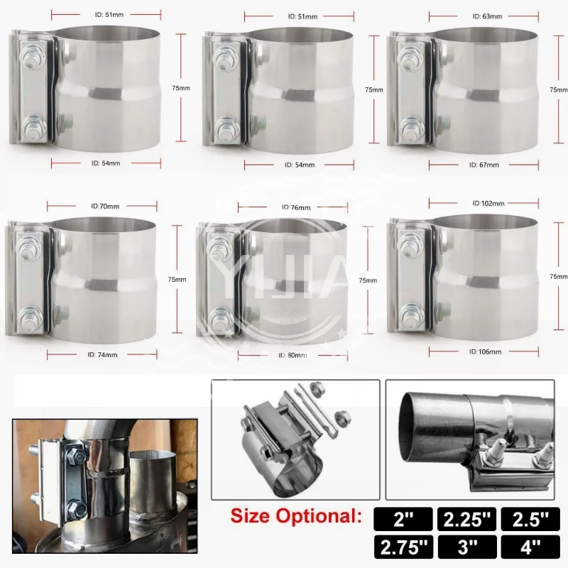 Stainless Exhaust Sleeve Butt Joint Clamp 2.0" 2.25" 2.5" 2.75'' 3.0" 4.0" Exhaust Band Clamp Sleeve Coupler Car Pipe Fittings
Stainless Exhaust Sleeve Butt Joint Clamp 2.0" 2.25" 2.5" 2.75'' 3.0" 4.0" Exhaust Band Clamp Sleeve Coupler Car Pipe Fittings