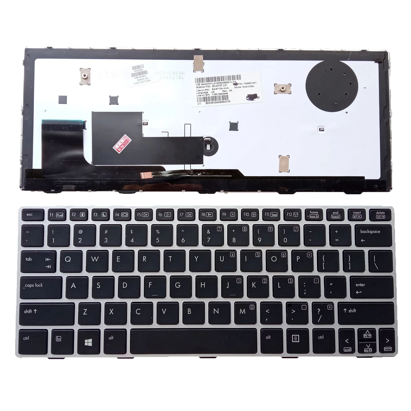 

Клавиатура US для HP EliteBook 810 G1 810 G2 810 G3, Серебристая Рамка с подсветкой без указателя