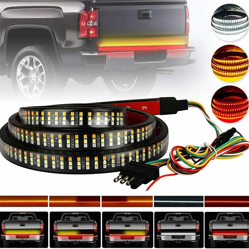 60 Inch LED Truck Tailgate Light Bar Strip Tail Brake Backup Reverse Turn Signal Running Brake Lights for Pickup Trailer
60 Inch LED Truck Tailgate Light Bar Strip Tail Brake Backup Reverse Turn Signal Running Brake Lights for Pickup Trailer