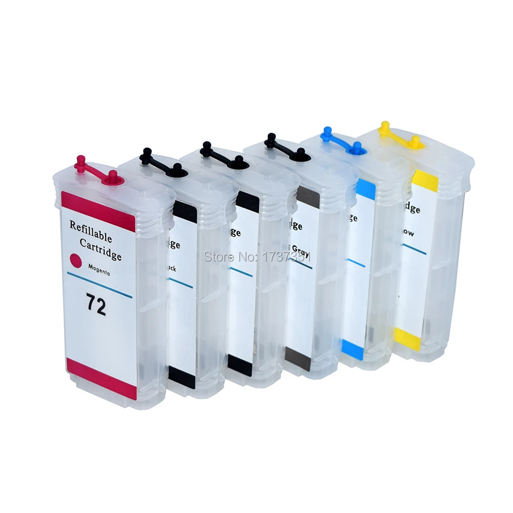 6PCS Refillable Ink Cartridge For HP Designjet T620 T770 T790 T795 T1120 T1200T 1300 T2300 Printer With ARC Chip
6PCS Refillable Ink Cartridge For HP Designjet T620 T770 T790 T795 T1120 T1200T 1300 T2300 Printer With ARC Chip