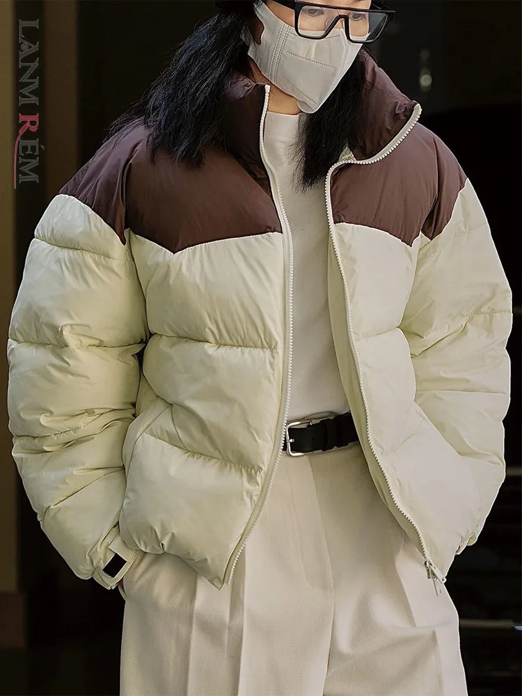 LANMREM Spliced Contrast Color Zipper Thicken Warm Cotton Padded Coat Stand Collar Loose Long Sleeve Outwear New Winter 2L2024
LANMREM Spliced Contrast Color Zipper Thicken Warm Cotton Padded Coat Stand Collar Loose Long Sleeve Outwear New Winter 2L2024