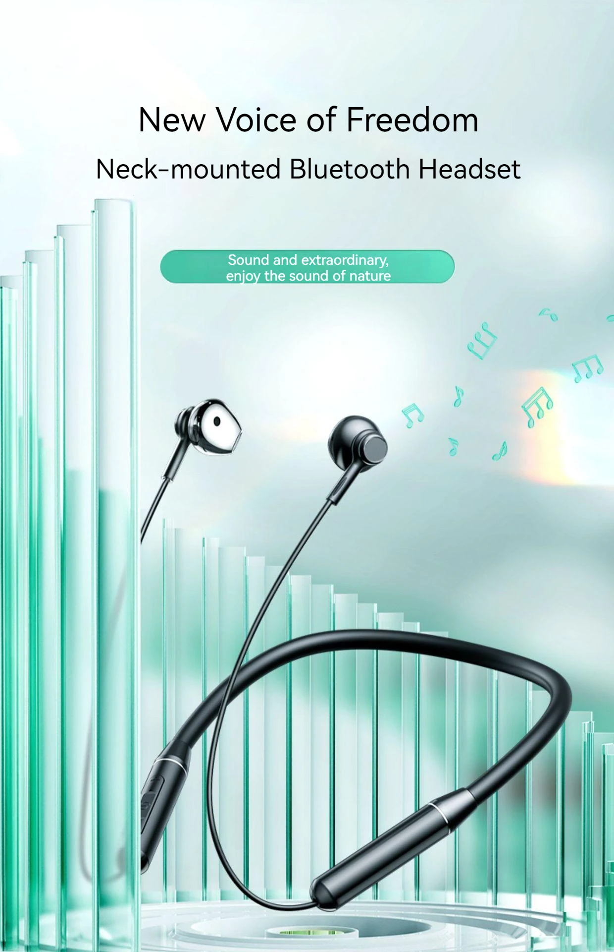 3D surround HIFI sound quality in-ear game music sports vertical neck hanging wireless Bluetooth headset
3D surround HIFI sound quality in-ear game music sports vertical neck hanging wireless Bluetooth headset