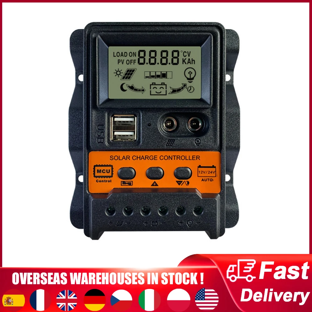 Solar Charge Controller 12V 24V 10A 20A 30A Solar Controller Solar Panel Battery Controller Regulator Dual USB PWM Controllers
Solar Charge Controller 12V 24V 10A 20A 30A Solar Controller Solar Panel Battery Controller Regulator Dual USB PWM Controllers