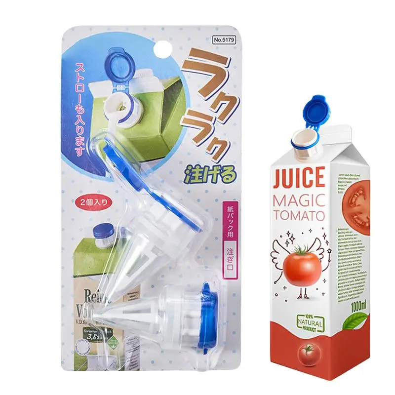 

Home Kitchen Box Juice Drink Deflector 2 Pcs Spout Nozzle Milk Diverter Beverage Extension Mouth Spouts Spill Proof Sealer