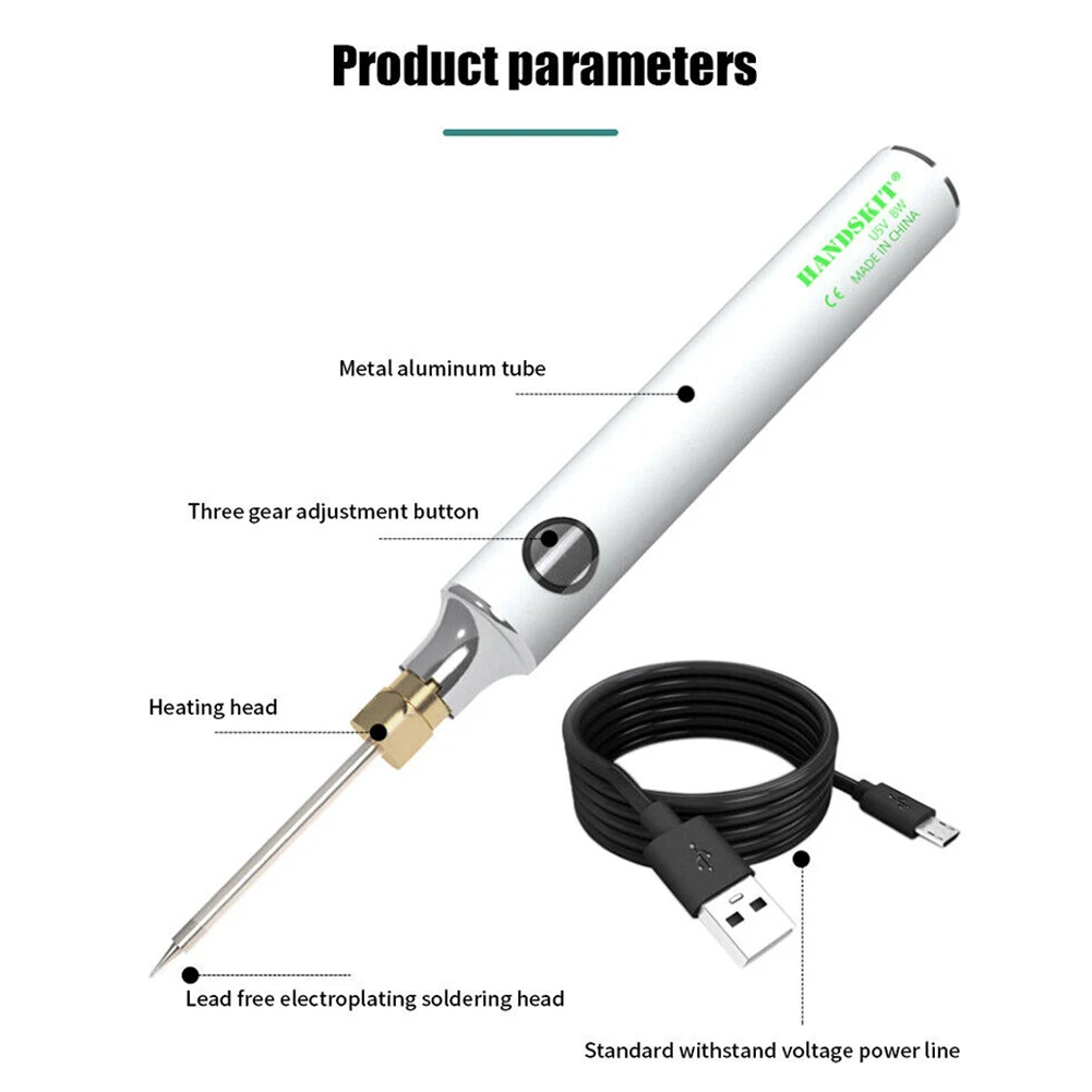 Set Electric USB Rechargeable Soldering Iron Tips Stainless Steel Temperature Welder Supplies Welding 5V 8-10W
Set Electric USB Rechargeable Soldering Iron Tips Stainless Steel Temperature Welder Supplies Welding 5V 8-10W