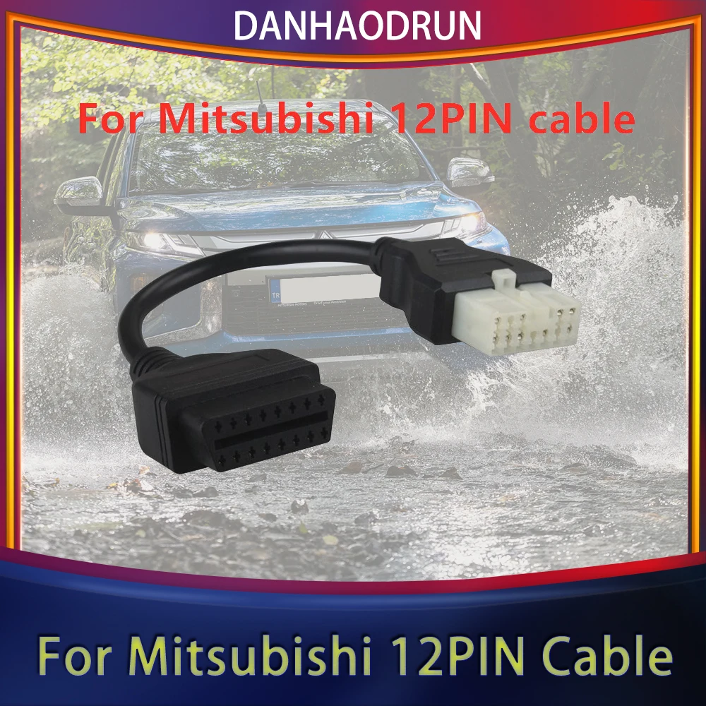 

Mitsubishi 12pin OBD1 OBD2 Connector Adapter OBDII 16pin To 12pin Obd Interface for Mitsubishi Car Diagnostic Scanner