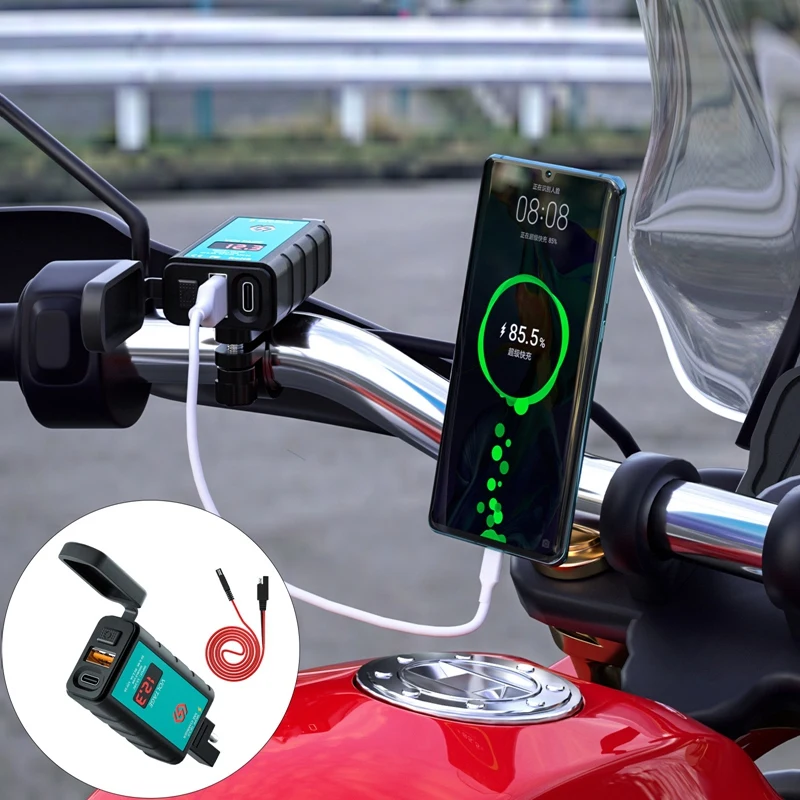 12-24 в зарядное устройство USB Type-C для мотоцикла USB Type-C со светодиодной подсветкой
12-24 в зарядное устройство USB Type-C для мотоцикла USB Type-C со светодиодной подсветкой