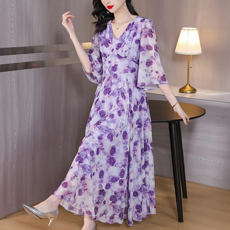 Женское винтажное Шелковое Платье До Колена, повседневное свободное платье из шелка с V-образным вырезом и принтом, лето 2023
Женское винтажное Шелковое Платье До Колена, повседневное свободное платье из шелка с V-образным вырезом и принтом, лето 2023