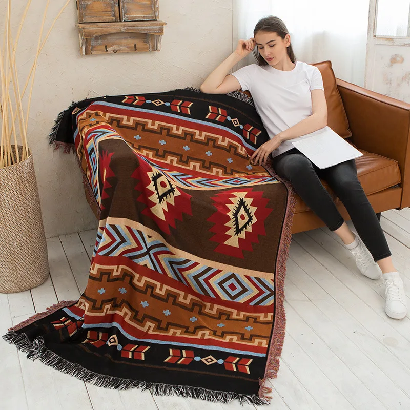 Textile City Ins Retro Indian Ethnic Kilim Throw Blanket Geometric Totem Sofa Towel Cover Jacquard Woven Double Sided Blanket
Textile City Ins Retro Indian Ethnic Kilim Throw Blanket Geometric Totem Sofa Towel Cover Jacquard Woven Double Sided Blanket