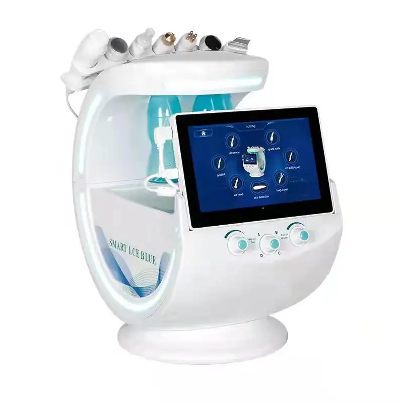 Newest 7 in 1 intelligent ice blue microdermabrasion hydra Cleaning facial machine water jet peeling with skin scanner analyzer
Newest 7 in 1 intelligent ice blue microdermabrasion hydra Cleaning facial machine water jet peeling with skin scanner analyzer