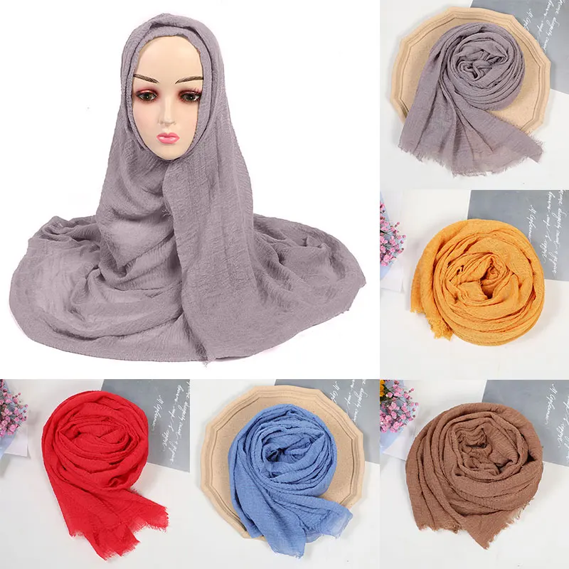 Muslim Scarf Ladies Four Seasons Solid Color Cotton Linen Scarf Retro Ethnic Women Headscarf Shawl Sunscreen Silk Scarf Hijab
Muslim Scarf Ladies Four Seasons Solid Color Cotton Linen Scarf Retro Ethnic Women Headscarf Shawl Sunscreen Silk Scarf Hijab