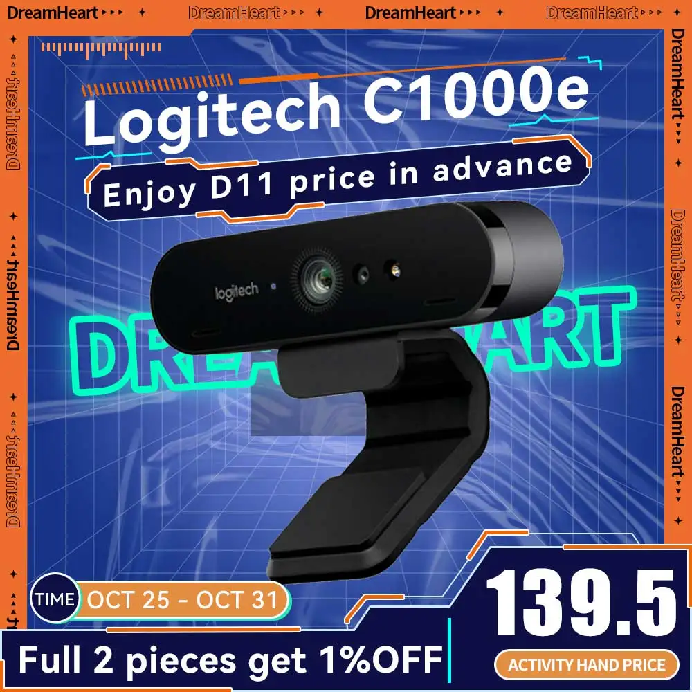 Original Logitech C1000e BRIO 4K Webcam Simple Package Video Conference Streaming Recording Compatible Web Camera For Pc
Original Logitech C1000e BRIO 4K Webcam Simple Package Video Conference Streaming Recording Compatible Web Camera For Pc