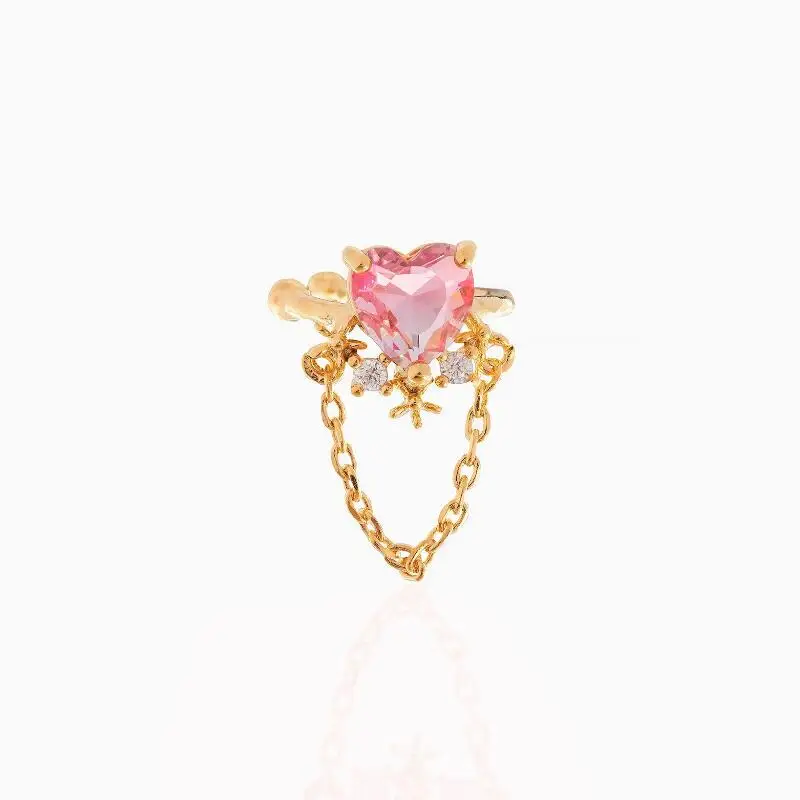 1 pc New Ins Korean Inlaid Pink Zircon Heart Earring Exquisite Cute Zircon Love Chain Ear Clip For Women Girls Fashion Jewelry 
1 pc New Ins Korean Inlaid Pink Zircon Heart Earring Exquisite Cute Zircon Love Chain Ear Clip For Women Girls Fashion Jewelry