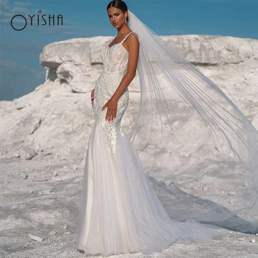 OYISHA Elegant Mermaid Wedding Dresses For Bride Sweetheart Strapless Appliques Tulle Backless Vestidos De Novia Robe De Marié
OYISHA Elegant Mermaid Wedding Dresses For Bride Sweetheart Strapless Appliques Tulle Backless Vestidos De Novia Robe De Marié