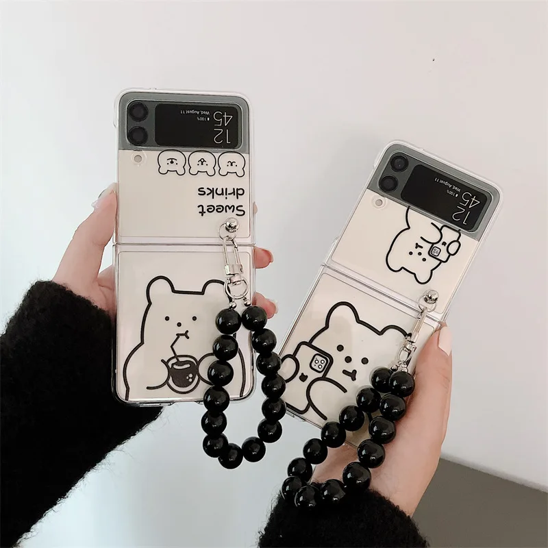 Cartoon Line Bear Black Beads Phone Case for Samsung Galaxy Z Flip 3 Z Flip 4 Hard PC Back Cover for ZFlip3 ZFlip4 Case Shell
Cartoon Line Bear Black Beads Phone Case for Samsung Galaxy Z Flip 3 Z Flip 4 Hard PC Back Cover for ZFlip3 ZFlip4 Case Shell