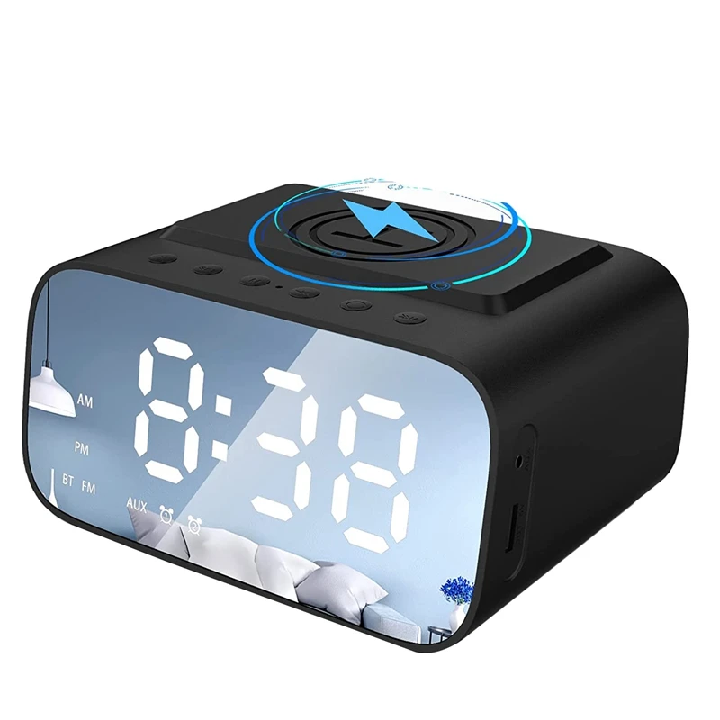 Digital Alarm Clock Bedside Wireless Charger And USB Charging Station, Bluetooth Speaker, Large LED Display
Digital Alarm Clock Bedside Wireless Charger And USB Charging Station, Bluetooth Speaker, Large LED Display