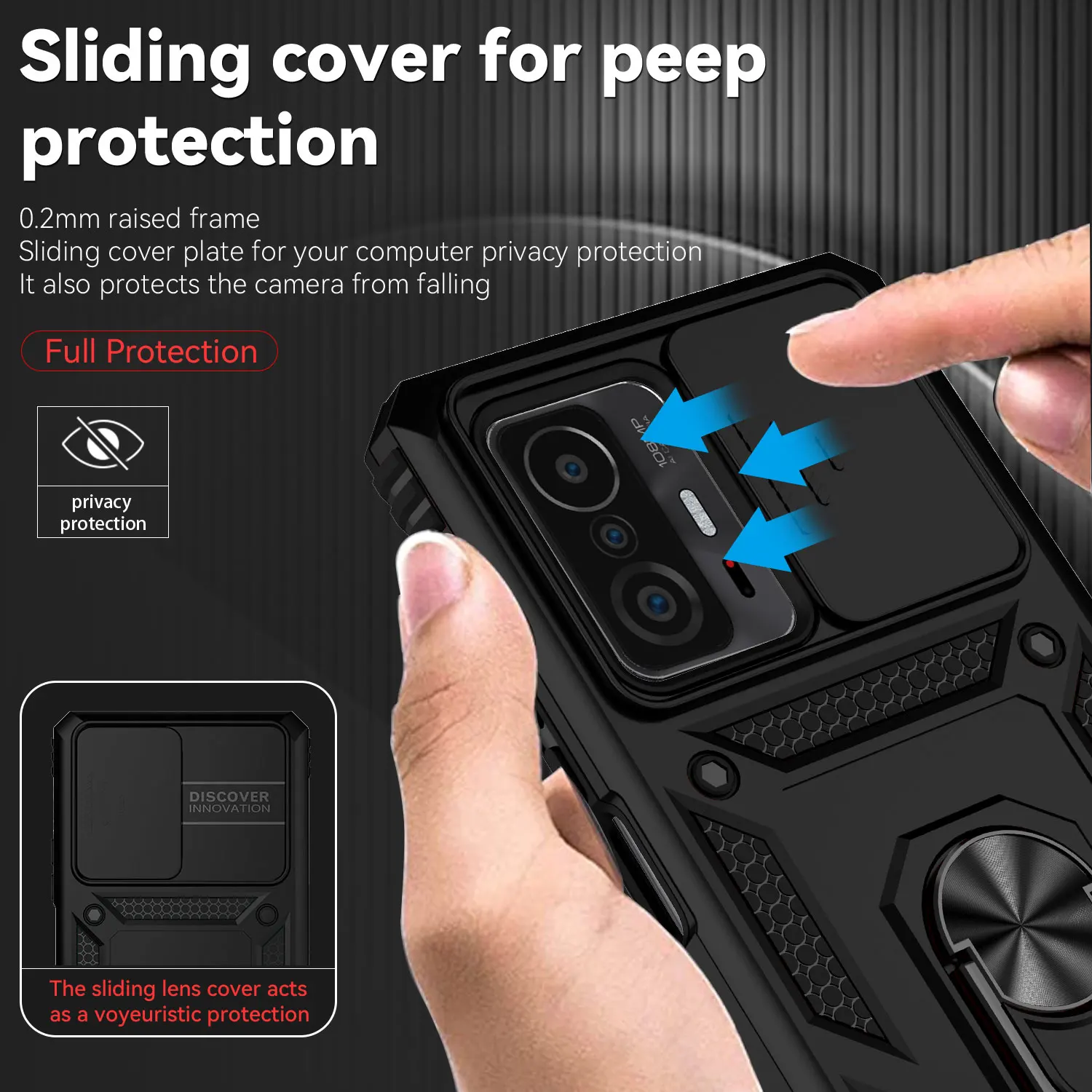 Slide Camera Case for Xiaomi Mi 11T Pro Car Magnetic Ring Holder Shockproof Phone Cover for Xiaomi Mi 11 Lite 12X 12 Pro 11 T
Slide Camera Case for Xiaomi Mi 11T Pro Car Magnetic Ring Holder Shockproof Phone Cover for Xiaomi Mi 11 Lite 12X 12 Pro 11 T