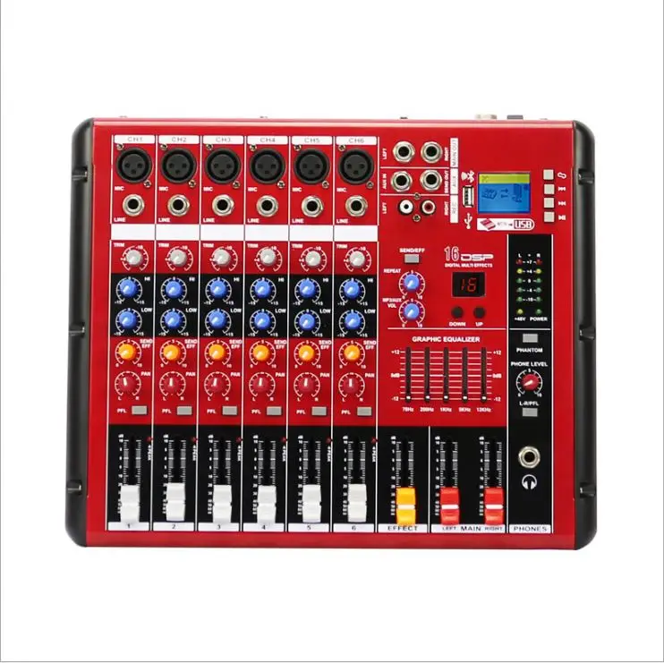 Professional 8 channel power digital echo DSP Effector audio mixer for stage performance DJ Sound mixing console
Professional 8 channel power digital echo DSP Effector audio mixer for stage performance DJ Sound mixing console