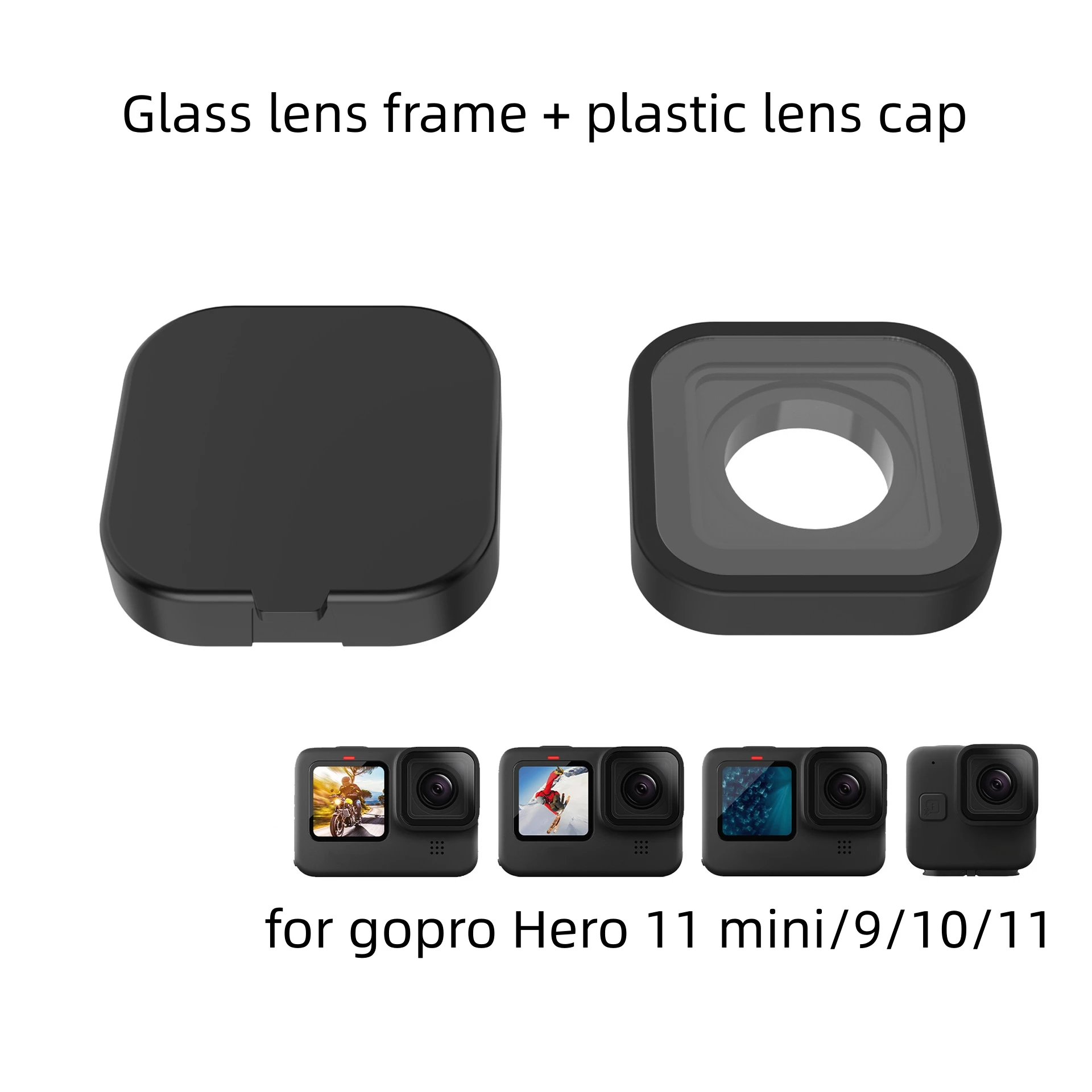 For Gopro Hero 11 Mini /Black11/10/9 Sports Camera Glass Lens Frame + for Go Pro Hero Plastic Lens Protection Cap Dust Covers
For Gopro Hero 11 Mini /Black11/10/9 Sports Camera Glass Lens Frame + for Go Pro Hero Plastic Lens Protection Cap Dust Covers