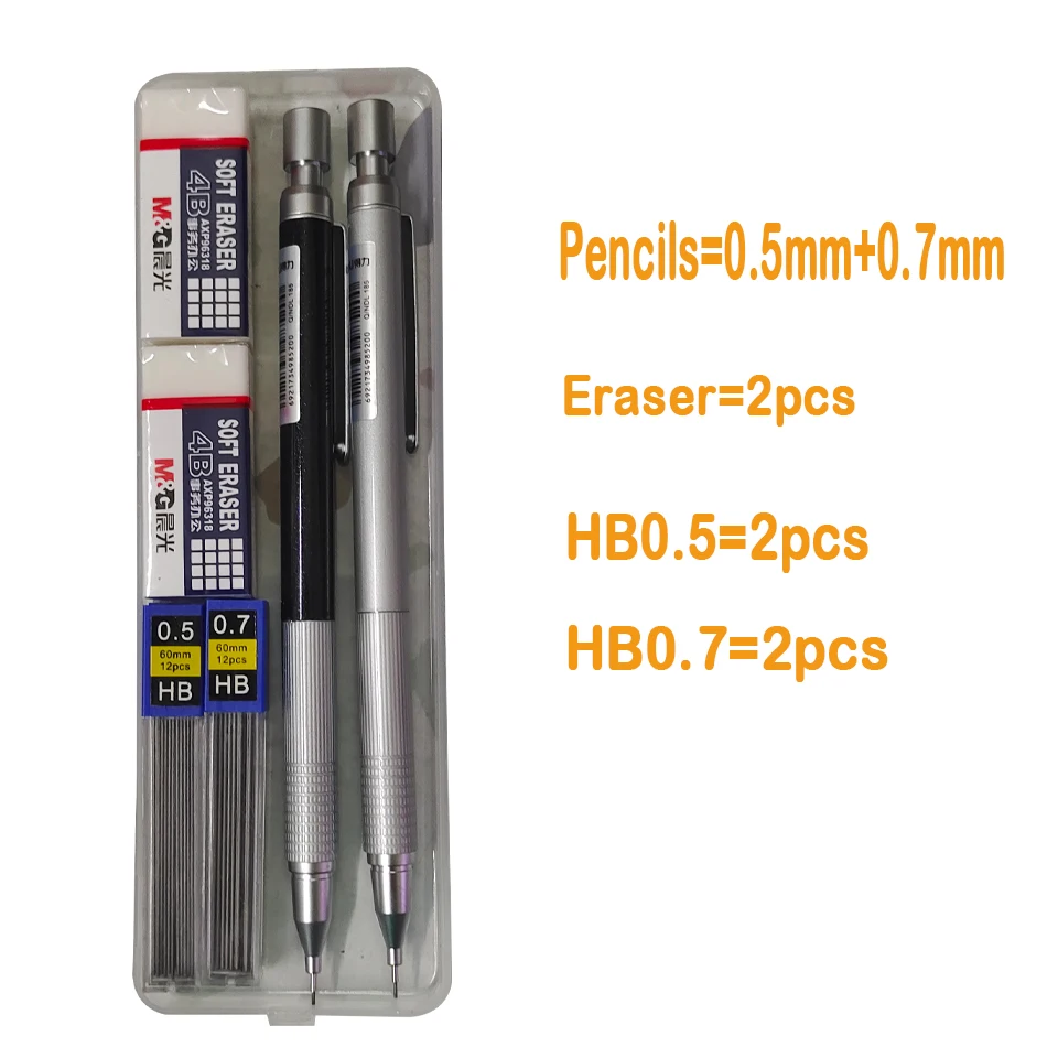 Metal Mechanical Pencil 0.5/0.7/0.9mm High Quality Automatic PenciF Professional Painting And Writing School Supplies 2pcs/Box
Metal Mechanical Pencil 0.5/0.7/0.9mm High Quality Automatic PenciF Professional Painting And Writing School Supplies 2pcs/Box