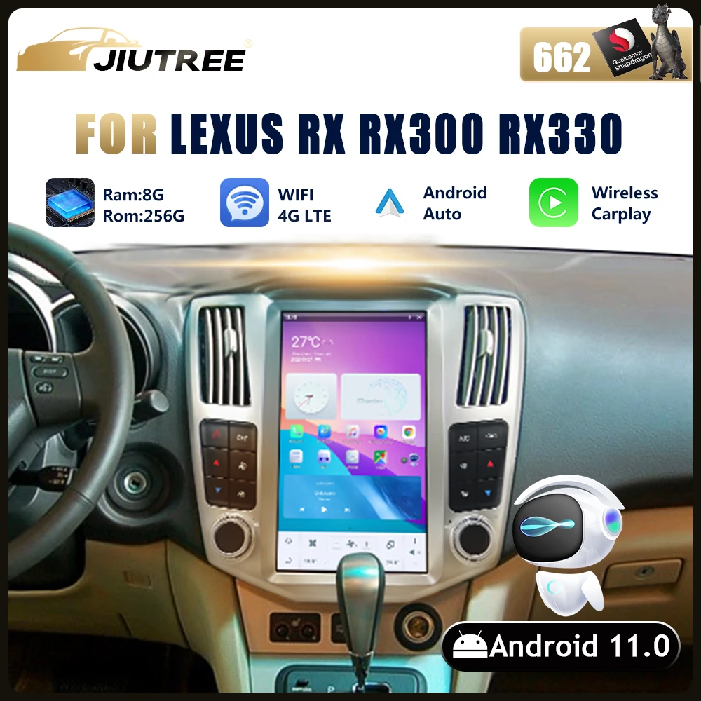 Автомобильный радиоприемник Qualcomm Snapdragon на Android 11 для Lexus RX RX300 RX330 RX350 RX400H 2004-2008, мультимедийный плеер для carplay, GPS-навигация 
Автомобильный радиоприемник Qualcomm Snapdragon на Android 11 для Lexus RX RX300 RX330 RX350 RX400H 2004-2008, мультимедийный плеер для carplay, GPS-навигация