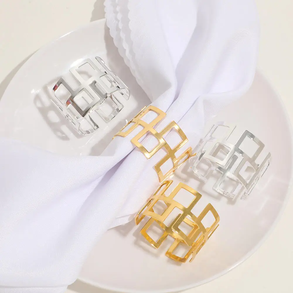

1pcs Irregular Bump Shape Napkin Buckle Metal Material Gold Silver Kichen Accessories for Wedding Party Supplies