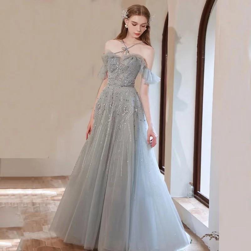 Light Blue Prom Dress A-Line Spaghetti Strap Off The Shoulder Beading Sequined Sexy V-Neck Lace Up Formal Party Bridesmaid Gowns
Light Blue Prom Dress A-Line Spaghetti Strap Off The Shoulder Beading Sequined Sexy V-Neck Lace Up Formal Party Bridesmaid Gowns