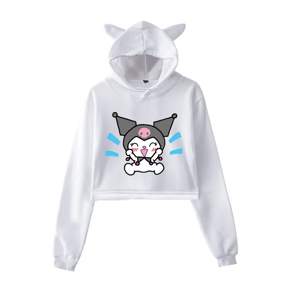 Толстовка Sanrio Kuromi Cinnamoroll Kawaii с милым мультяшным принтом для девушек в европейском и американском стиле с коротким пупком и кошачьими ушками ...
Толстовка Sanrio Kuromi Cinnamoroll Kawaii с милым мультяшным принтом для девушек в европейском и американском стиле с коротким пупком и кошачьими ушками ...