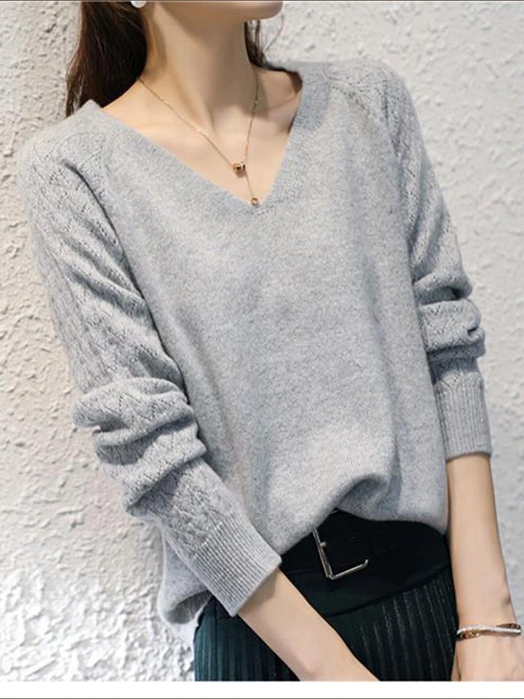 V Neck Pullover Sweater Women Fashion Hollow Out Long Sleeve Tops Women Clothes 2022 Sweater Mujer Autumn Winter Ladies Knit Top
V Neck Pullover Sweater Women Fashion Hollow Out Long Sleeve Tops Women Clothes 2022 Sweater Mujer Autumn Winter Ladies Knit Top