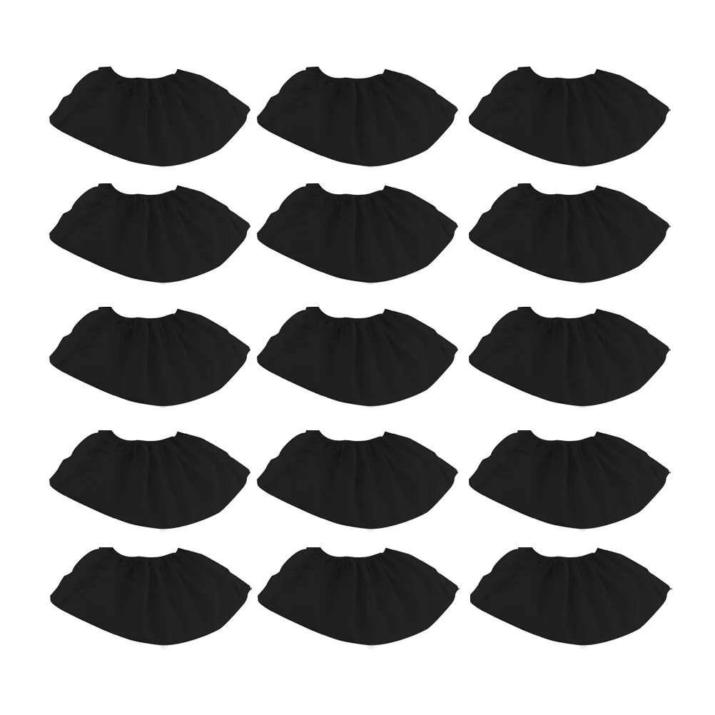 

100pcs Non- woven Shoe Covers Non Shoe Boot Covers Anti- Overshoes for Isolation Black