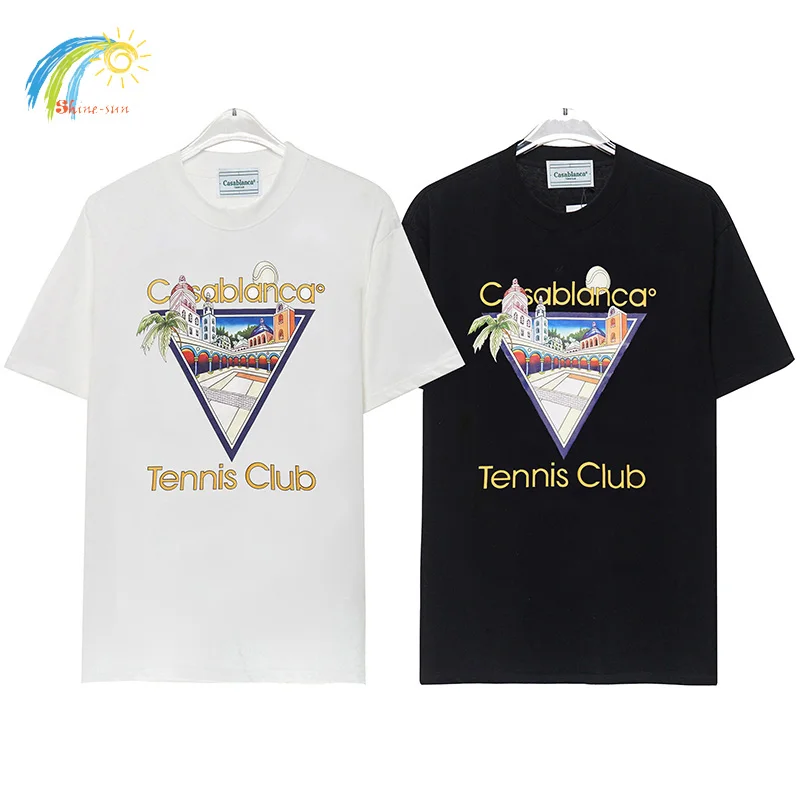 Castle Triangle Printed Black and White Men's and Women's Casual T-shirt Summer Fashion Loose Round Neck Sports Short Sleeve T-s
Castle Triangle Printed Black and White Men's and Women's Casual T-shirt Summer Fashion Loose Round Neck Sports Short Sleeve T-s