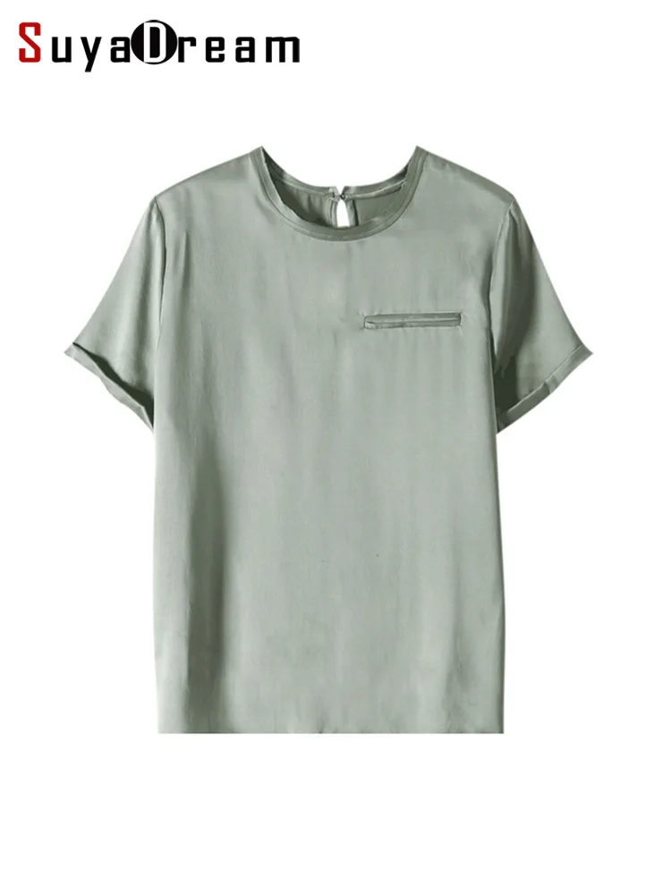 SuyaDream Women Solid T Shirt 100%Silk O Neck Short Sleeves Chic Tee 2022 Spring Summer Simple Top
SuyaDream Women Solid T Shirt 100%Silk O Neck Short Sleeves Chic Tee 2022 Spring Summer Simple Top