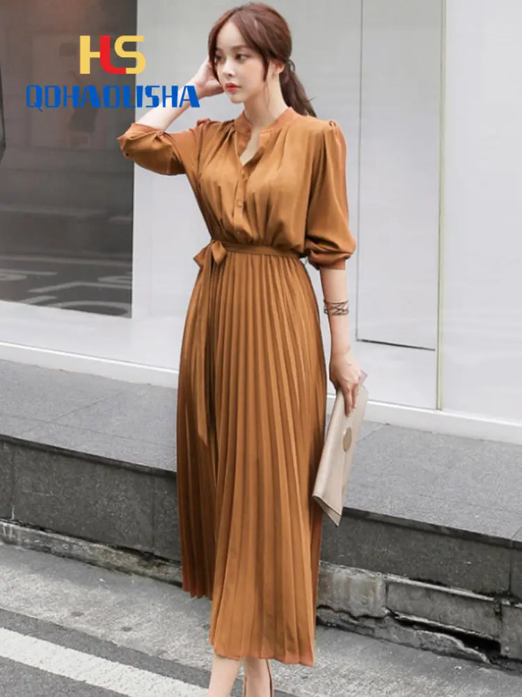 Women's Dress 2023 Summer New Slim Fit Waist Show Slim Korean Style Celebrity Style Women's Clothing Pleated Long Sleeved Dress
Women's Dress 2023 Summer New Slim Fit Waist Show Slim Korean Style Celebrity Style Women's Clothing Pleated Long Sleeved Dress