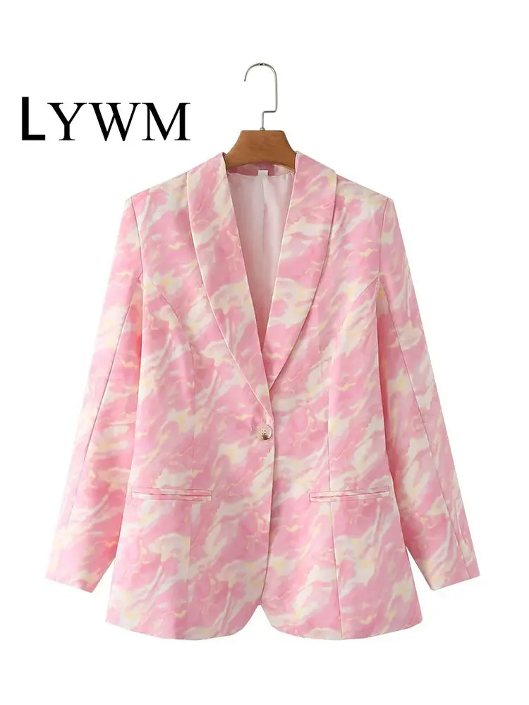 LYWM Women Fashion With Pockets Pink Printed Blazer Jacket Vintage Lapel Neck With Button Long Sleeve Female Chic Outfits
LYWM Women Fashion With Pockets Pink Printed Blazer Jacket Vintage Lapel Neck With Button Long Sleeve Female Chic Outfits