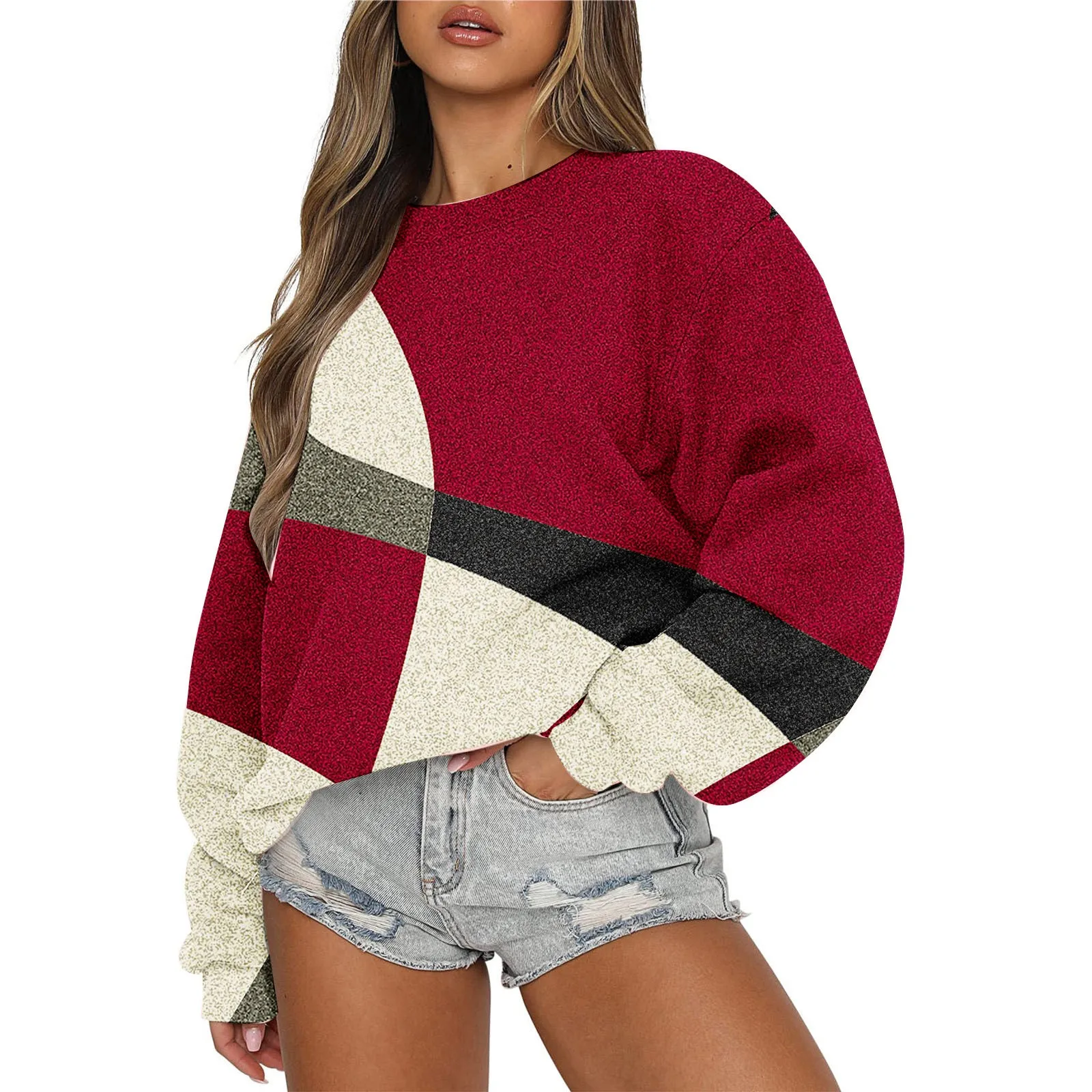 Women sweater Autumn Winter Tops Women's Long Sleeve Sweatshirt Casual Crewneck Loose Fit Pollover Fleece Tops
Women sweater Autumn Winter Tops Women's Long Sleeve Sweatshirt Casual Crewneck Loose Fit Pollover Fleece Tops