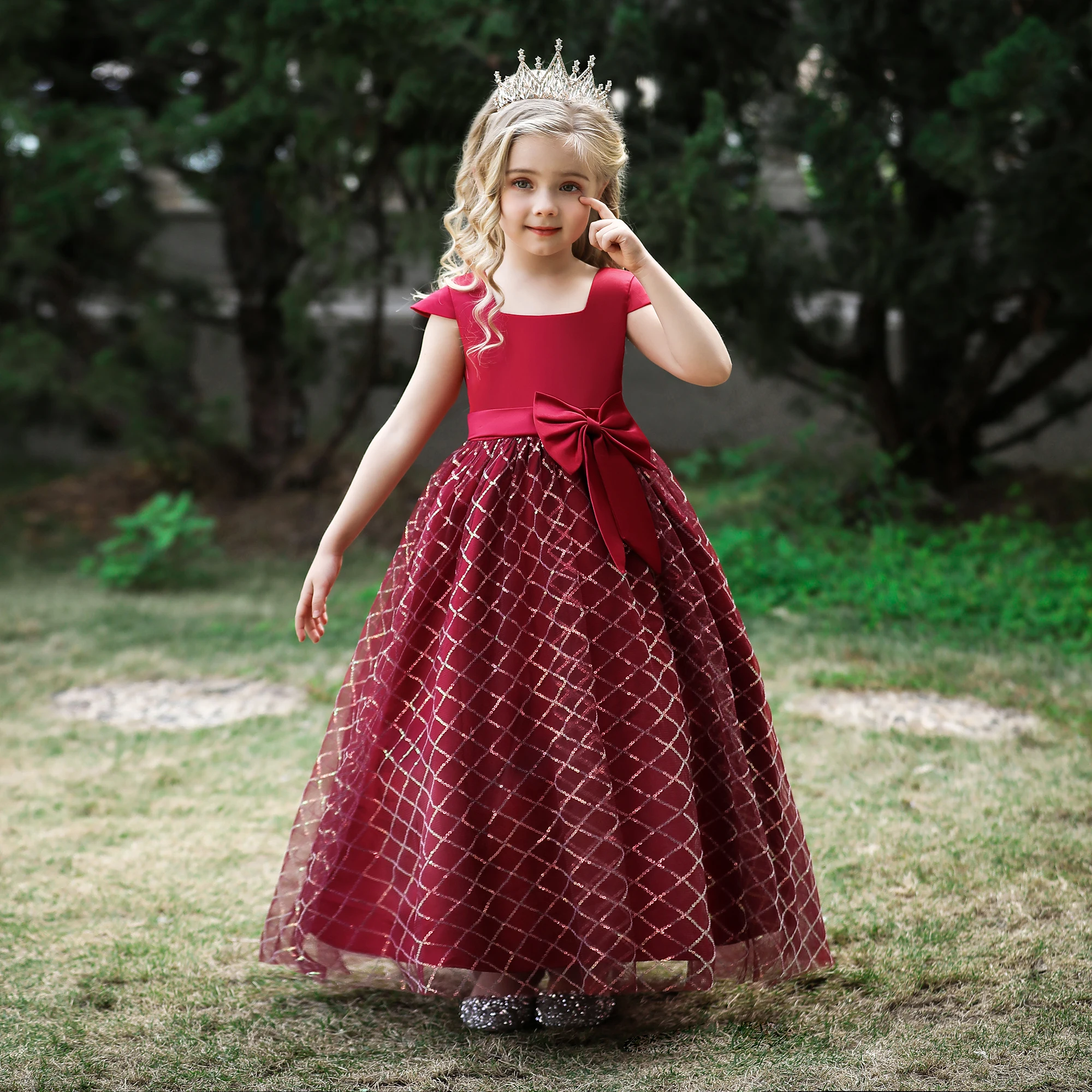 Teens Sequins Plaid Bridesmaid Dress Children Costumes Elegant Wedding Kids Party Dress For Girls Long Princess Dress Vestidos
Teens Sequins Plaid Bridesmaid Dress Children Costumes Elegant Wedding Kids Party Dress For Girls Long Princess Dress Vestidos