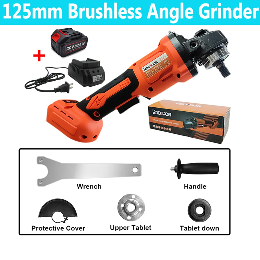 Brushless Electric Angle Grinder 125MM RDDSPON 3Gear Fit for Makita 18v Battery Grinding Cutting Polishing Machine Angle Grinder
Brushless Electric Angle Grinder 125MM RDDSPON 3Gear Fit for Makita 18v Battery Grinding Cutting Polishing Machine Angle Grinder