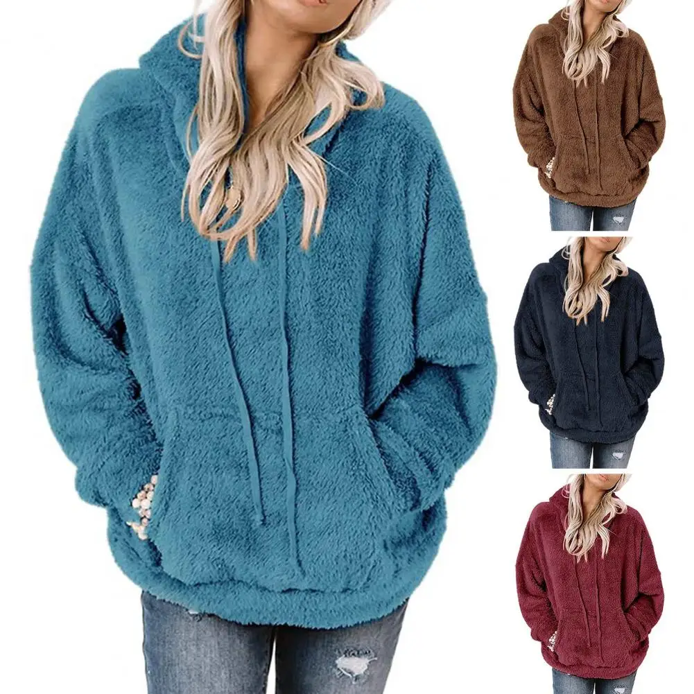 Women Winter Hoodie Solid Color Plush Thick Loose Hooded Keep Warm Drawstring Pullover Casual Autumn Hoodie For Daily Wear 2022
Women Winter Hoodie Solid Color Plush Thick Loose Hooded Keep Warm Drawstring Pullover Casual Autumn Hoodie For Daily Wear 2022