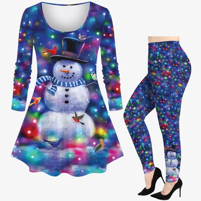 2023 New Women's Christmas Ball Light Snowflake Snowman Bird Galaxy Glitter 3D Print T-shirt Or Leggings Casual Matching Set
2023 New Women's Christmas Ball Light Snowflake Snowman Bird Galaxy Glitter 3D Print T-shirt Or Leggings Casual Matching Set