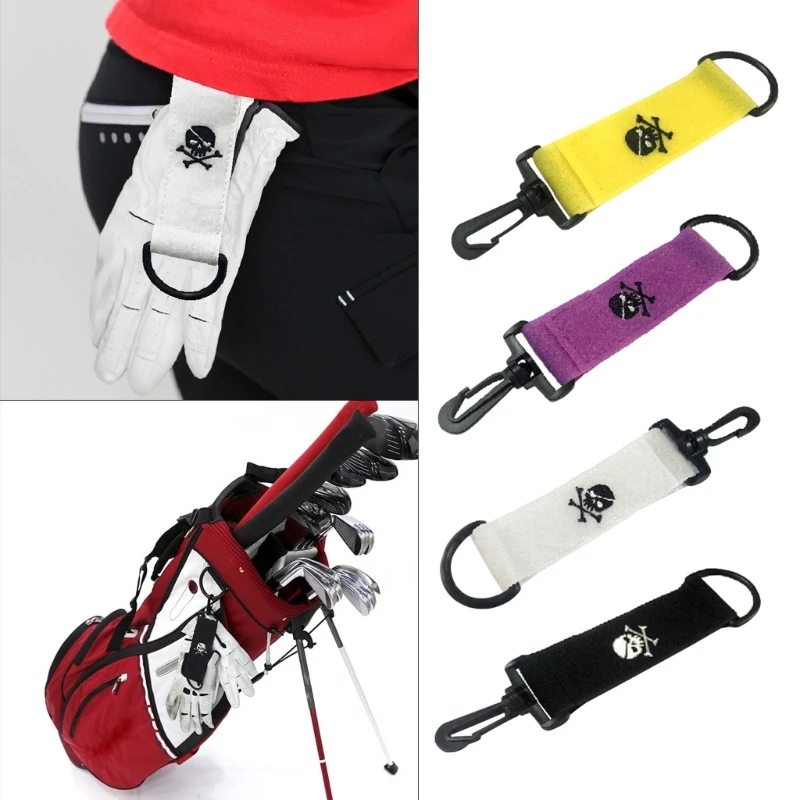 

Skull Golf Towel Polyester w Carabiner Hook Magic Tape Cleaning Towel Sports Balls Hands Cleans Clubs Double-Sided Wiping Cloth