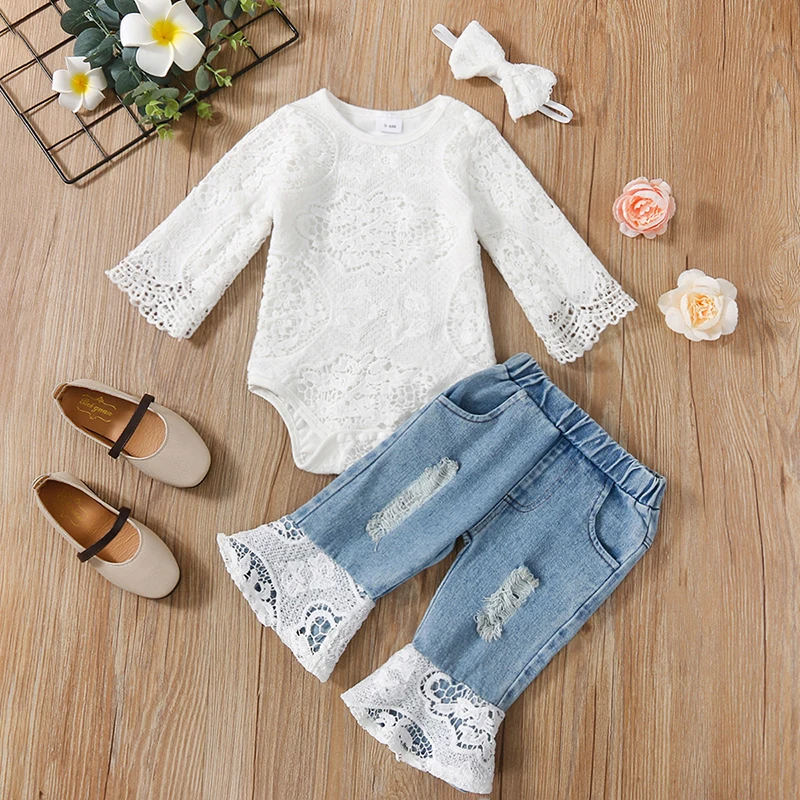 Комплект из 2 предметов для девочек 0-18 месяцев, летний кружевной комбинезон с длинным рукавом и кружевным топом с треугольным воротником и д...
Комплект из 2 предметов для девочек 0-18 месяцев, летний кружевной комбинезон с длинным рукавом и кружевным топом с треугольным воротником и д...