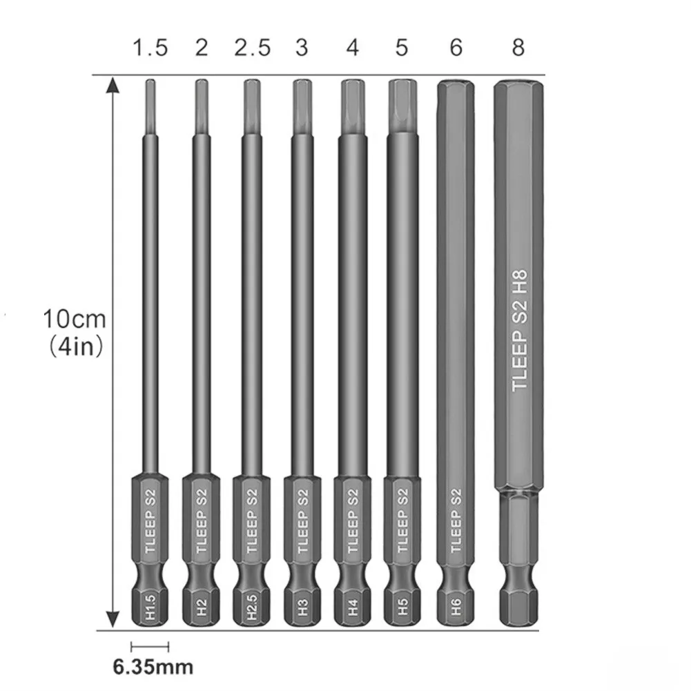 8pcs Drill Bits Set Hex Head Bits Wrench Screwdriver Socket 1/4 Electric Hexagonal Bit Screwdriver Socket Bit 100mm
8pcs Drill Bits Set Hex Head Bits Wrench Screwdriver Socket 1/4 Electric Hexagonal Bit Screwdriver Socket Bit 100mm