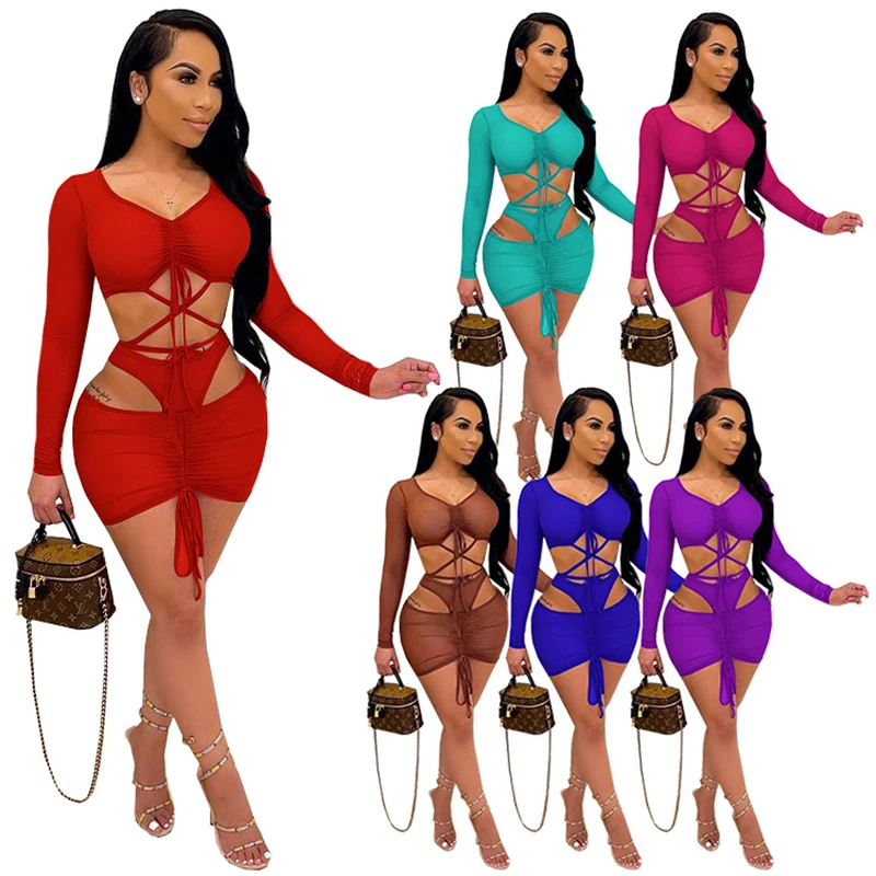 2022 summer new women's clothing chest binding rope V-neck nightclub performance sexy fashion three piece set
2022 summer new women's clothing chest binding rope V-neck nightclub performance sexy fashion three piece set