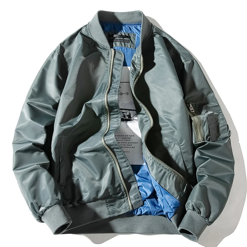 Men Bomber Jacket Solid Pilot Jackets Men Military Flight Baseball Jacket Fashion Couple Windbreaker Streetwear Autumn Winter
Men Bomber Jacket Solid Pilot Jackets Men Military Flight Baseball Jacket Fashion Couple Windbreaker Streetwear Autumn Winter