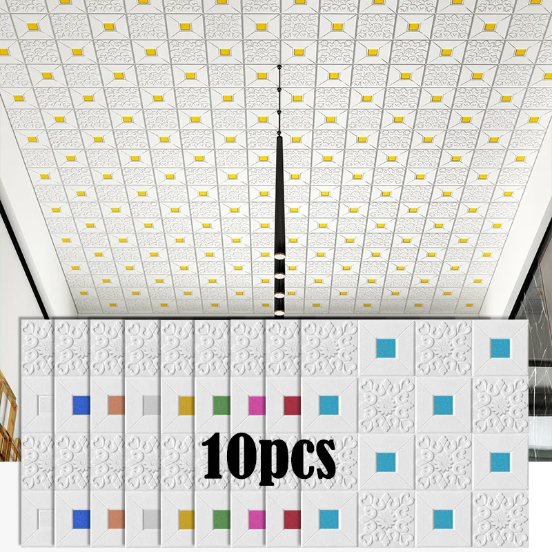 3D Wall Stickers Ceiling Stereo Panel Roof Decoration Foam Wallpaper Waterproof DIY Home Decor Living Room Bedroom TV Background
3D Wall Stickers Ceiling Stereo Panel Roof Decoration Foam Wallpaper Waterproof DIY Home Decor Living Room Bedroom TV Background