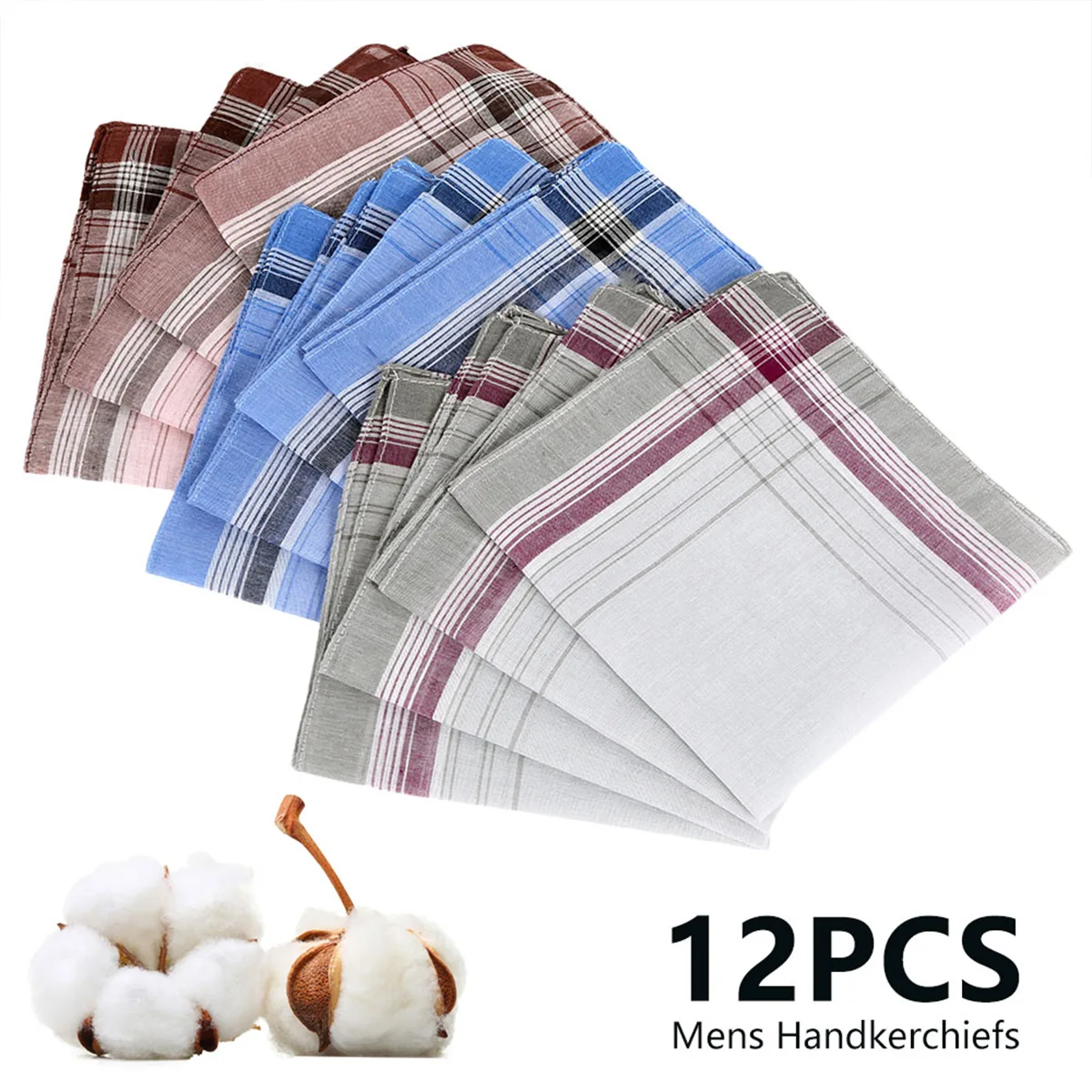 

12 шт. носовой платок, квадратные разноцветные клетчатые полосатые мужские и женские карманные для свадебной вечеринки, деловые платки