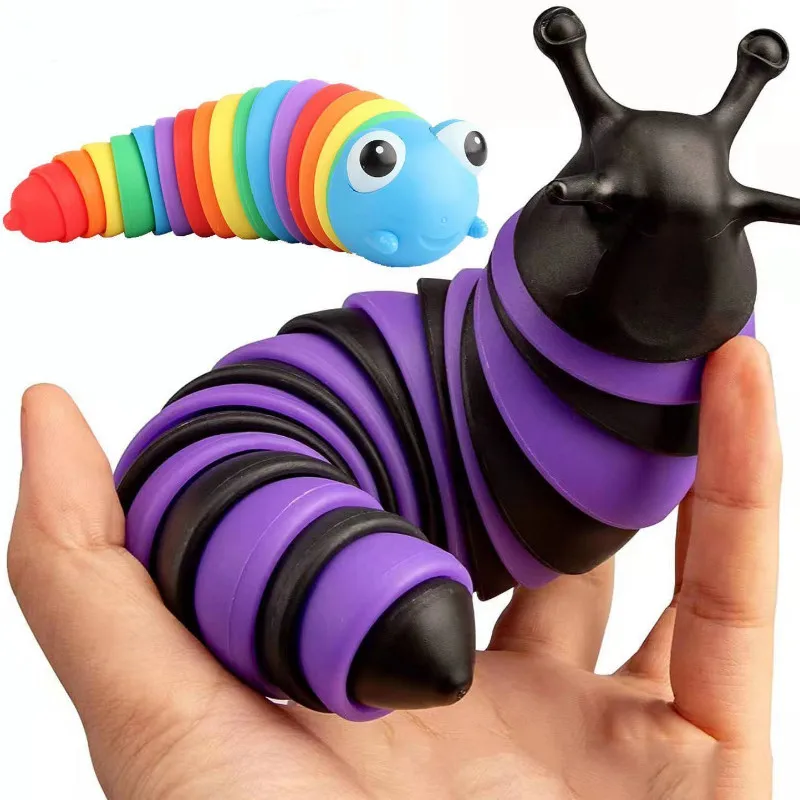 

18cm 3D Fidget Slug Articulated Realistic Insects Toy Fun Crawling Sensory Toy Can Be Twisted Casually Pleasant Release Stress